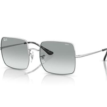 Imagem de Óculos de sol femininos Ray-Ban RB1971 Square Evolve polarizados, prata/azul fotocromático gradiente azul, 54 mm