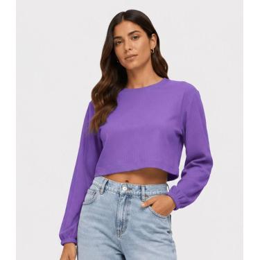 Imagem de Blusão Feminino Em Malha De Elastano Infinita Cor Roxo, G, Roxo
