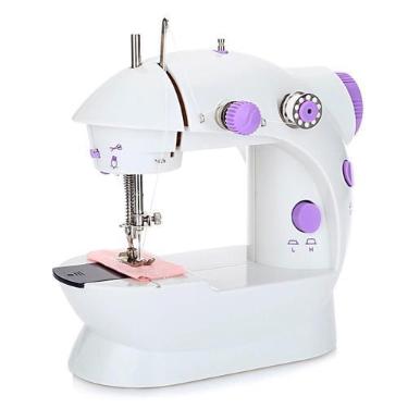 Imagem de Mini Máquina Costura Reta Portátil Cor Branco Voltagem - Bellator