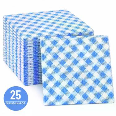 Imagem de Guardanapo de Papel Xadrez Especial 20cm X 21,5cm com 25 Unidades em Papel Crepado Estampa Decorativa para Festas