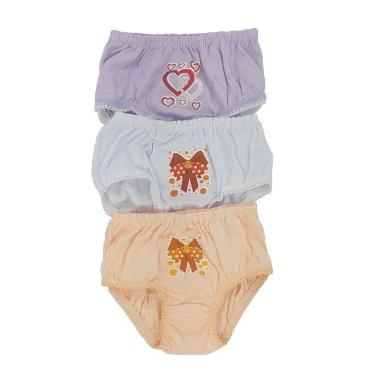 Imagem de Kit 3 Calcinhas Infantil Algodão Kellynha Varias Referencias Tamanho:P