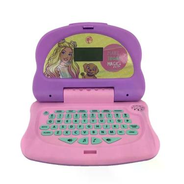 Imagem de Laptop Infantil Educativo Barbie Charm Tech 3 Anos Bilíngue Português e Inglês Rosa Candide