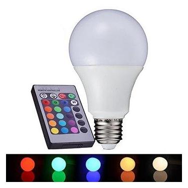 Imagem de Lampada LED RGB Colorida 16 Cores Com Controle Remoto 5W (81868)