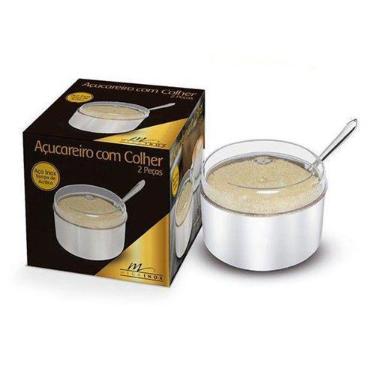 Imagem de Açucareiro de Inox Tampa Acrílica com Colher Megainox
