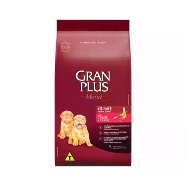 Imagem de Ração Seca Gran Plus Menu Seca Filhote Cão Sabor Carne E Arroz 15kg - 