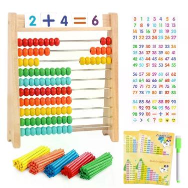 Imagem de Ábaco RECEKA 24cm Brinquedo Educacional de Matemática com Varetas de C