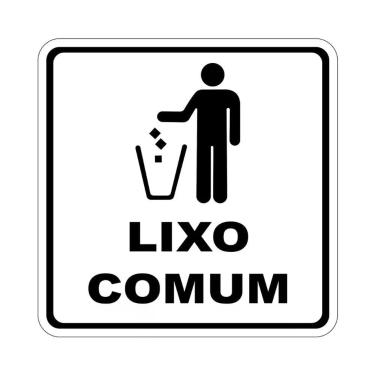 Imagem de Adesivo Lixo Comum 1 Unidade 15Cmx15Cm Branco