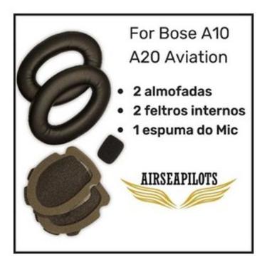 Imagem de Kit Espuma Aviation Headset Bose A10 A20 Com Espuma do Microfone  - OR