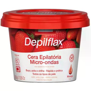 Imagem de Cera Depilatoria Micro-ondas Morango Depilflax Buco Axila Virilha Todo