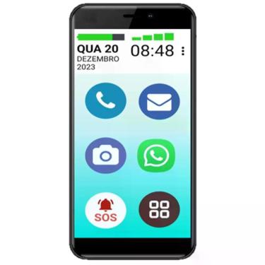 Imagem de VOVÔ&VOVÓFONE MOTOROLA 4G 256GB TELA GRANDE 6.9 FÁCIL USO COR:Bege, Mo