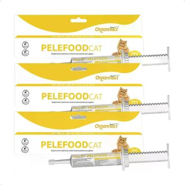 Imagem de Combo 3 PeleFood Cat Suplemento Organnact - Seringa 34g