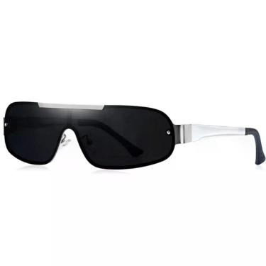 Imagem de Óculos De Sol Piloto Barcur Ultra Leve Alumínio Masculino Lente Polarizada Uv400 Prata