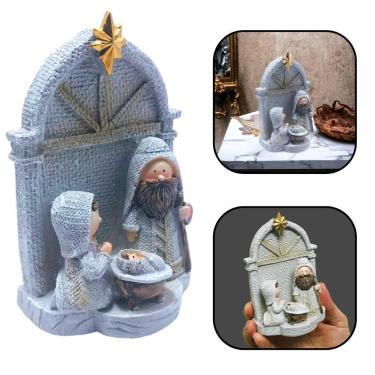 Imagem de Imagem Mini Presépio Sagrada Família Resina 12 cm - FORNECEDOR 8