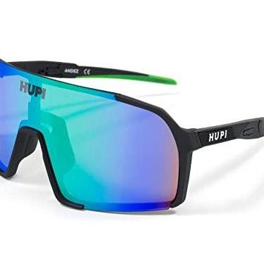 Imagem de Óculos de Sol HUPI Andez Preto/Verde - Lente Verde Espelhado, Cor: PRETO/VERDE