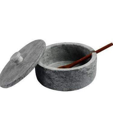 Imagem de Açucareiro Farinheira Gourmet Pedra Sabão com Colher G 12cm - Industri