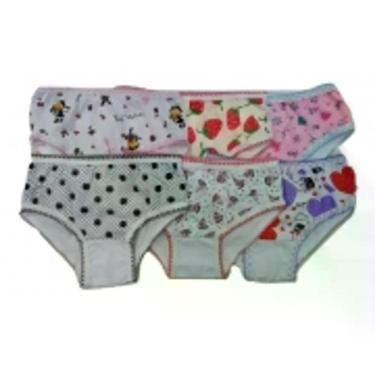 Imagem de Kit 12 Calcinhas Menina Infantil De Algodão Lateral Larga - Dani linge