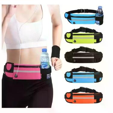 Imagem de Pochete Porta Garrafa de Água Esportiva Corrida Slim Impermeável Porta Celular Caminhada Academia Preto OEM