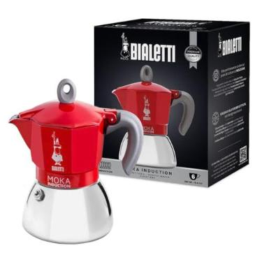 Imagem de Bialetti - Pote de indução Moka, adequado para todos os tipos de placas, 6 xícaras de café expresso (270 ml), vermelho