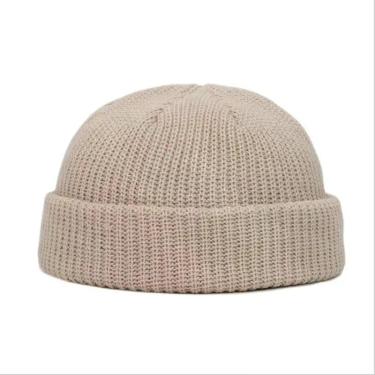 Imagem de Gorro De Inverno Tricotado Unissex, Estilo Hip Hop, Cor Sólida, Para H