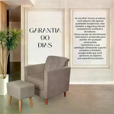 Imagem de Kit Poltrona Angelina Confortavel Luxo 1 Puff Suede Capuccino - Sonho 