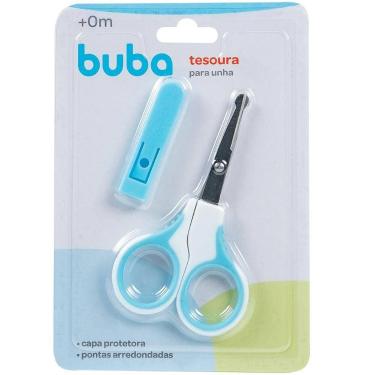 Imagem de Tesoura Pontas Arredondadas P/ Unha de Bebê Azul 5238 Buba