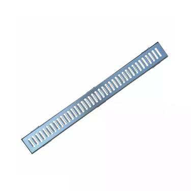 Imagem de Ralo Grelha Linear GEZ004OM com Escoamento Eficiente e Resistente em Aço Galvanizado Cinza Ouro Minas 10X100CM