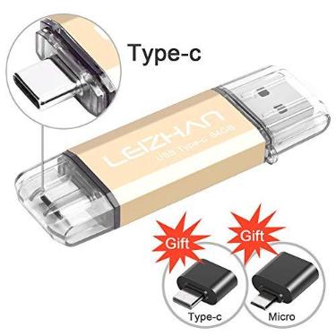 Imagem de Pendrive pendente USB 3.0 para celular/notebook com USB 32G 64GB, 128 GB, 256 GB, 512 GB, Gold(Type-C&USB 3.0), 64GB