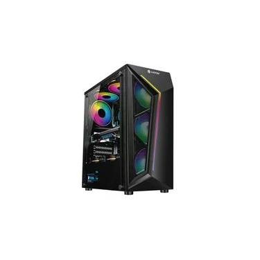 Imagem de Gabinete Gamer Hayom GB1713, Mid Tower, LED RGB, ATX, Lateral em Vidro Temperado, 4x Cooler Fan RGB, Preto - GB.17.10.13