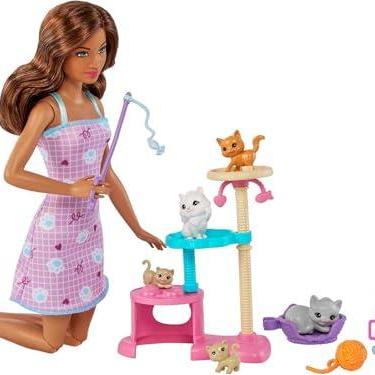 Imagem de Barbie Pelúcia Cuidado de Gatinhos, HHB70