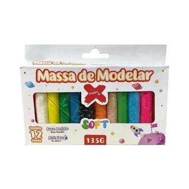 Imagem de Kit 6 Massa de Modelar De Amiduo 135gr Com 12 Cores Make + - Make+