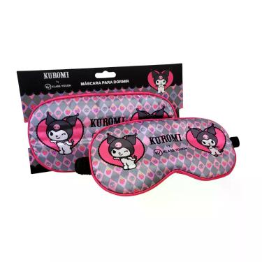 Imagem de Tapa Olhos Máscara para Dormir Kuromi com Elástico Lilás e Preto Klass