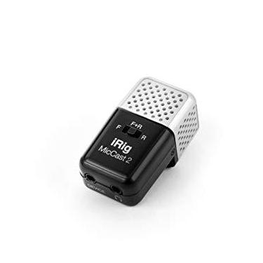 Imagem de IK Multimedia Mini microfone vocal iRig Mic Cast 2 com gravação frontal, traseira, omni para podcast, vídeo, streaming e muito mais – compatível com iPhone, iPad, Android e todos os aplicativos