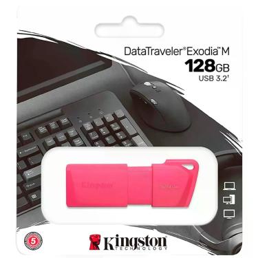 Imagem de Pendrive Kingston Exodia m 128GB USB 3.2 Leitura 200MB-s Rosa