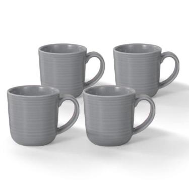 Imagem de LONGSEED Conjunto de 4 canecas de café de cerâmica de 350 ml, caneca pesada com alças confortáveis, seguro para lava-louças e micro-ondas, conjunto de canecas de café 4 lindas cores, caneca de chá