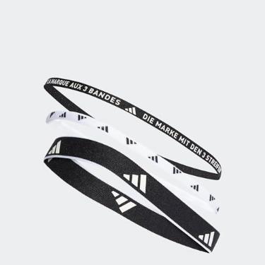 Imagem de Faixas Cabelo Adidas Treino Pacote 3 Unidades (Preto e Branco)(DTT05)