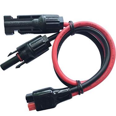 Imagem de Apoi Conectores de energia solar portáteis kits adaptador cabo carregador solar compatível com Anderson para Goal Zero Yeti, Suaoki, Renogy portátil gerador solar estação de energia -10AWG 35 cm/1,1 pés
