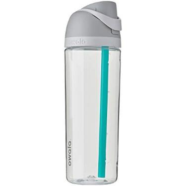 Imagem de Garrafa de Água Owala FreeSip Tritan, Transparente, com Canudo, para Esportes, Viagens, sem BPA, Branco Marshmallow, 739 ml