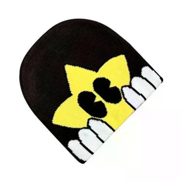 Imagem de Gorro De Lã Tricotado Estampado Y2K Unissex, Acessórios De Moda Hip Ho