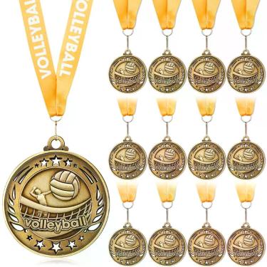 Imagem de Medalhas Liliaafar 5 cm Metal Dourado Pacote 12/36