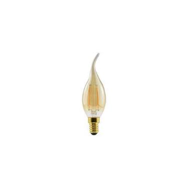 Imagem de LÂMPADA C35 FILAMENTO LED CHAMA LONGA CLARA BULBO AMBAR 2.5W 2000K 220V E14 C ADAP. E27
