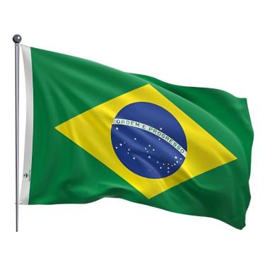 Imagem de Bandeira do Brasil Estampada Dupla Face Tamanho 25x36cm - Ptria Bordad