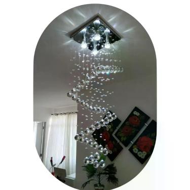 Imagem de Lustre de cristal legítimo k9,base 30x30 cm Até 2 metro altura,mais lâ