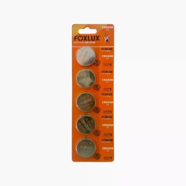 Imagem de Pilha Bateria Moeda 3V CR2430 Foxlux Lítio Kit com 5
