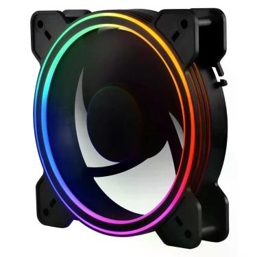 Imagem de Cooler para Gabinete F12fix Fan 12cm Led Gamer 5 Cores Fixas Transparente Evus