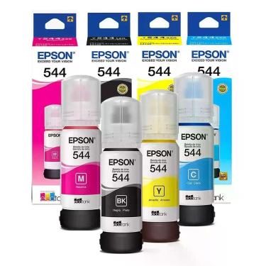 Imagem de Kit 4 Tintas Epson Original 544 T544 Para Impressora L-3110 L-3150 L-3250 - Refill