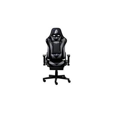 Imagem de Cadeira Gamer 1STPLAYER FK3, Até 160kg, Reclinável, com Almofadas, Material PVC, Preto e Cinza - FK3-FR-BKGA