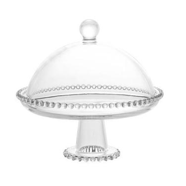 Imagem de Queijeira Cristal Bolinha c/Pe e Tampa Transparente 20x18cm - Wolff