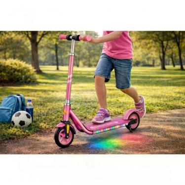 Imagem de Patinete Elétrico Infantil Rosa 150W 60kg Dobrável com LED Antiderrapante