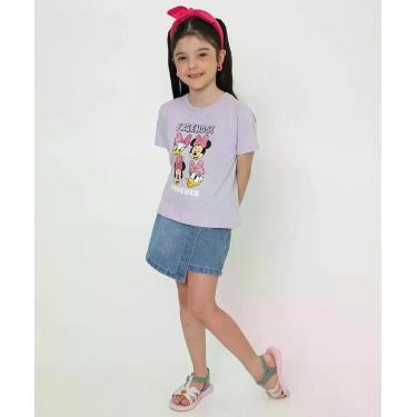 Imagem de Short Saia Infantil Jeans Tam 4 a 10 Azul-77077 - Akiyoshi, 4, Jeans a