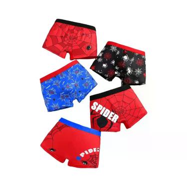 Imagem de Pacote De 5 Peças De Roupa Íntima Infantil Com Estampa De Aranha, Conf